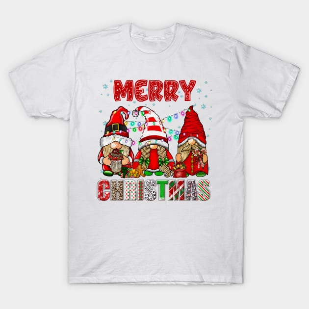 Merry Christmas Gnome Family Funny Xmas Tree Women Men Kids T-Shirt by JennyArtist